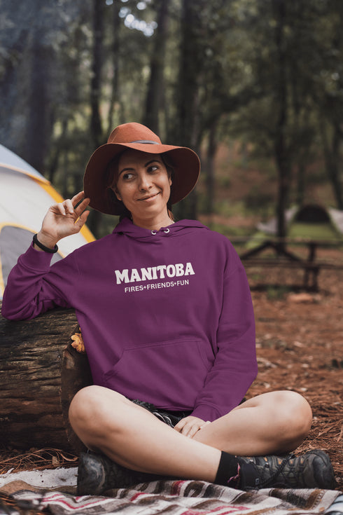 C & Win Sports Manitoba-Fires, Friends, Fun Hoodie (Double Sided) Purple / S - C & Win Sports